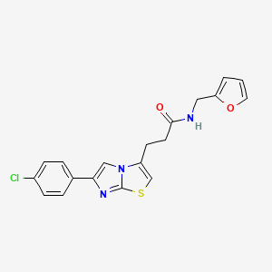 molecular formula C19H16ClN3O2S B3399752 3-(6-(4-chlorophenyl)imidazo[2,1-b]thiazol-3-yl)-N-(furan-2-ylmethyl)propanamide CAS No. 1040646-49-8