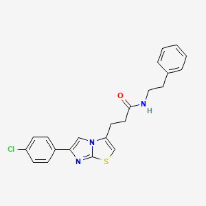 molecular formula C22H20ClN3OS B3399764 3-(6-(4-chlorophenyl)imidazo[2,1-b]thiazol-3-yl)-N-phenethylpropanamide CAS No. 1040646-65-8