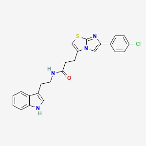 molecular formula C24H21ClN4OS B3399771 N-(2-(1H-indol-3-yl)ethyl)-3-(6-(4-chlorophenyl)imidazo[2,1-b]thiazol-3-yl)propanamide CAS No. 1040646-72-7