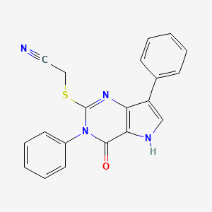 molecular formula C20H14N4OS B3399814 2-((4-oxo-3,7-diphenyl-4,5-dihydro-3H-pyrrolo[3,2-d]pyrimidin-2-yl)thio)acetonitrile CAS No. 1040646-99-8