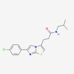 molecular formula C18H20ClN3OS B3399860 3-(6-(4-chlorophenyl)imidazo[2,1-b]thiazol-3-yl)-N-isobutylpropanamide CAS No. 1040647-49-1