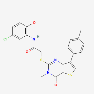 molecular formula C23H20ClN3O3S2 B3399887 N-(5-chloro-2-methoxyphenyl)-2-{[3-methyl-7-(4-methylphenyl)-4-oxo-3,4-dihydrothieno[3,2-d]pyrimidin-2-yl]thio}acetamide CAS No. 1040649-47-5