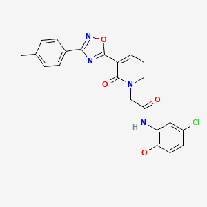 molecular formula C23H19ClN4O4 B3399888 N-(5-chloro-2-methoxyphenyl)-2-(2-oxo-3-(3-(p-tolyl)-1,2,4-oxadiazol-5-yl)pyridin-1(2H)-yl)acetamide CAS No. 1040649-60-2