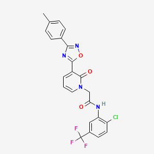 molecular formula C23H16ClF3N4O3 B3399907 N-(2-chloro-5-(trifluoromethyl)phenyl)-2-(2-oxo-3-(3-(p-tolyl)-1,2,4-oxadiazol-5-yl)pyridin-1(2H)-yl)acetamide CAS No. 1040649-80-6
