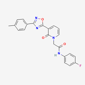 N-(4-fluorophenyl)-2-[3-[3-(4-methylphenyl)-1,2,4-oxadiazol-5-yl]-2-oxopyridin-1(2H)-yl]acetamide
