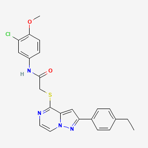 molecular formula C23H21ClN4O2S B3399926 N-(3-chloro-4-methoxyphenyl)-2-{[2-(4-ethylphenyl)pyrazolo[1,5-a]pyrazin-4-yl]sulfanyl}acetamide CAS No. 1040650-44-9