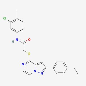 molecular formula C23H21ClN4OS B3399944 N-(3-chloro-4-methylphenyl)-2-{[2-(4-ethylphenyl)pyrazolo[1,5-a]pyrazin-4-yl]sulfanyl}acetamide CAS No. 1040650-62-1