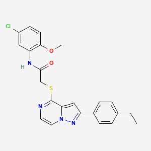 molecular formula C23H21ClN4O2S B3399954 N-(5-chloro-2-methoxyphenyl)-2-((2-(4-ethylphenyl)pyrazolo[1,5-a]pyrazin-4-yl)thio)acetamide CAS No. 1040650-82-5