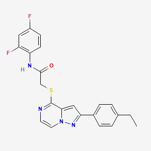 molecular formula C22H18F2N4OS B3399962 N-(2,4-difluorophenyl)-2-{[2-(4-ethylphenyl)pyrazolo[1,5-a]pyrazin-4-yl]sulfanyl}acetamide CAS No. 1040650-89-2