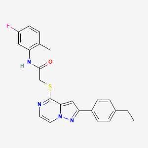 molecular formula C23H21FN4OS B3399978 2-{[2-(4-ethylphenyl)pyrazolo[1,5-a]pyrazin-4-yl]sulfanyl}-N-(5-fluoro-2-methylphenyl)acetamide CAS No. 1040650-96-1
