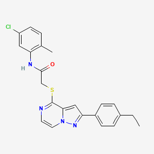 molecular formula C23H21ClN4OS B3399979 N-(5-chloro-2-methylphenyl)-2-{[2-(4-ethylphenyl)pyrazolo[1,5-a]pyrazin-4-yl]sulfanyl}acetamide CAS No. 1040651-03-3