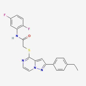 molecular formula C22H18F2N4OS B3399996 N-(2,5-difluorophenyl)-2-{[2-(4-ethylphenyl)pyrazolo[1,5-a]pyrazin-4-yl]sulfanyl}acetamide CAS No. 1040651-53-3
