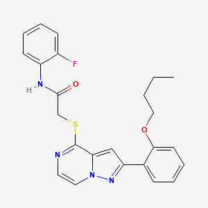 2-{[2-(2-butoxyphenyl)pyrazolo[1,5-a]pyrazin-4-yl]sulfanyl}-N-(2-fluorophenyl)acetamide