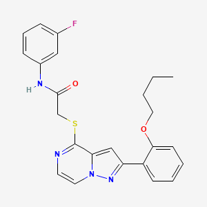molecular formula C24H23FN4O2S B3400060 2-{[2-(2-butoxyphenyl)pyrazolo[1,5-a]pyrazin-4-yl]sulfanyl}-N-(3-fluorophenyl)acetamide CAS No. 1040653-47-1