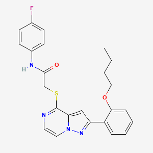2-{[2-(2-butoxyphenyl)pyrazolo[1,5-a]pyrazin-4-yl]sulfanyl}-N-(4-fluorophenyl)acetamide
