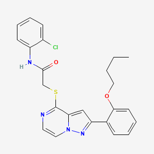 2-{[2-(2-butoxyphenyl)pyrazolo[1,5-a]pyrazin-4-yl]sulfanyl}-N-(2-chlorophenyl)acetamide