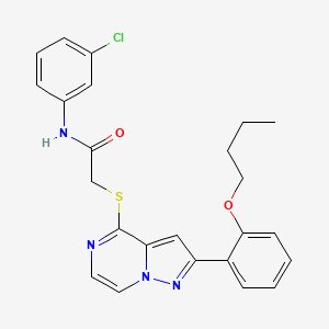 2-{[2-(2-butoxyphenyl)pyrazolo[1,5-a]pyrazin-4-yl]sulfanyl}-N-(3-chlorophenyl)acetamide
