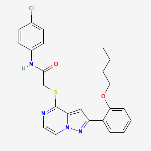 molecular formula C24H23ClN4O2S B3400083 2-{[2-(2-butoxyphenyl)pyrazolo[1,5-a]pyrazin-4-yl]sulfanyl}-N-(4-chlorophenyl)acetamide CAS No. 1040653-79-9