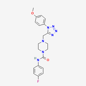 molecular formula C20H22FN7O2 B3400087 N-(4-fluorophenyl)-4-((1-(4-methoxyphenyl)-1H-tetrazol-5-yl)methyl)piperazine-1-carboxamide CAS No. 1040653-89-1