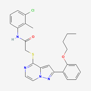 molecular formula C25H25ClN4O2S B3400094 2-{[2-(2-butoxyphenyl)pyrazolo[1,5-a]pyrazin-4-yl]sulfanyl}-N-(3-chloro-2-methylphenyl)acetamide CAS No. 1040654-43-0