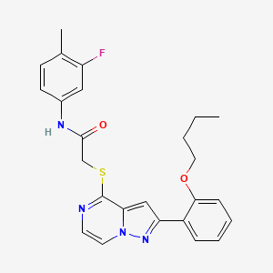 2-{[2-(2-butoxyphenyl)pyrazolo[1,5-a]pyrazin-4-yl]sulfanyl}-N-(3-fluoro-4-methylphenyl)acetamide