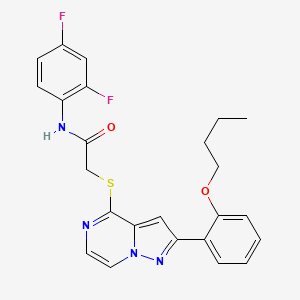 molecular formula C24H22F2N4O2S B3400109 2-{[2-(2-butoxyphenyl)pyrazolo[1,5-a]pyrazin-4-yl]sulfanyl}-N-(2,4-difluorophenyl)acetamide CAS No. 1040654-67-8