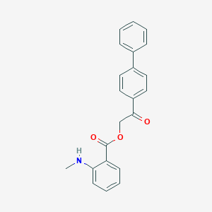 molecular formula C22H19NO3 B340011 2-(Biphenyl-4-yl)-2-oxoethyl 2-(methylamino)benzoate 