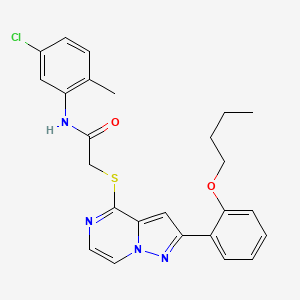 molecular formula C25H25ClN4O2S B3400114 2-{[2-(2-butoxyphenyl)pyrazolo[1,5-a]pyrazin-4-yl]sulfanyl}-N-(5-chloro-2-methylphenyl)acetamide CAS No. 1040654-75-8