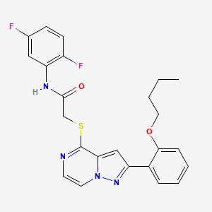 molecular formula C24H22F2N4O2S B3400120 2-{[2-(2-butoxyphenyl)pyrazolo[1,5-a]pyrazin-4-yl]sulfanyl}-N-(2,5-difluorophenyl)acetamide CAS No. 1040654-83-8