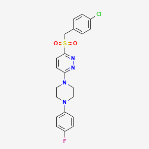 molecular formula C21H20ClFN4O2S B3400125 3-((4-Chlorobenzyl)sulfonyl)-6-(4-(4-fluorophenyl)piperazin-1-yl)pyridazine CAS No. 1040654-84-9