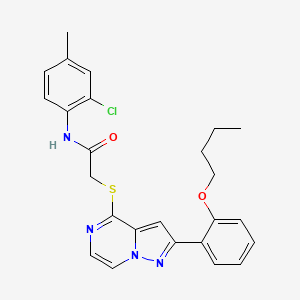 molecular formula C25H25ClN4O2S B3400128 2-{[2-(2-butoxyphenyl)pyrazolo[1,5-a]pyrazin-4-yl]sulfanyl}-N-(2-chloro-4-methylphenyl)acetamide CAS No. 1040655-05-7