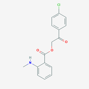 molecular formula C16H14ClNO3 B340013 2-(4-Chlorophenyl)-2-oxoethyl 2-(methylamino)benzoate 
