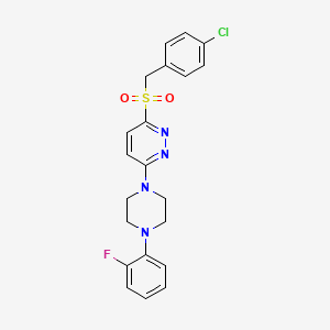 molecular formula C21H20ClFN4O2S B3400137 3-((4-Chlorobenzyl)sulfonyl)-6-(4-(2-fluorophenyl)piperazin-1-yl)pyridazine CAS No. 1040655-34-2