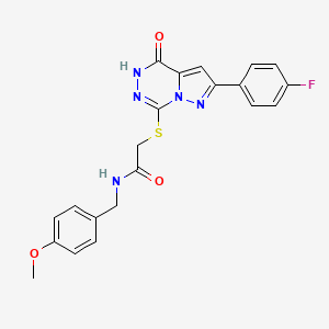 molecular formula C21H18FN5O3S B3400154 2-{[2-(4-fluorophenyl)-4-oxo-4,5-dihydropyrazolo[1,5-d][1,2,4]triazin-7-yl]thio}-N-(4-methoxybenzyl)acetamide CAS No. 1040655-86-4
