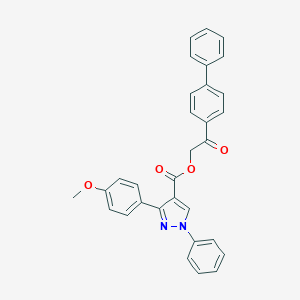2-(biphenyl-4-yl)-2-oxoethyl 3-(4-methoxyphenyl)-1-phenyl-1H-pyrazole-4-carboxylate