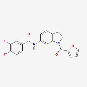 3,4-difluoro-N-(1-(furan-2-carbonyl)indolin-6-yl)benzamide