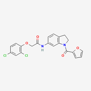 molecular formula C21H16Cl2N2O4 B3400179 2-(2,4-dichlorophenoxy)-N-(1-(furan-2-carbonyl)indolin-6-yl)acetamide CAS No. 1040656-82-3