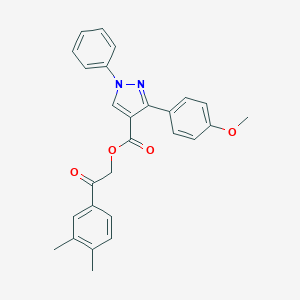 molecular formula C27H24N2O4 B340019 2-(3,4-dimethylphenyl)-2-oxoethyl 3-(4-methoxyphenyl)-1-phenyl-1H-pyrazole-4-carboxylate 