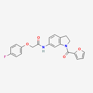 molecular formula C21H17FN2O4 B3400191 2-(4-fluorophenoxy)-N-(1-(furan-2-carbonyl)indolin-6-yl)acetamide CAS No. 1040657-03-1