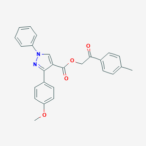 molecular formula C26H22N2O4 B340022 2-(4-methylphenyl)-2-oxoethyl 3-(4-methoxyphenyl)-1-phenyl-1H-pyrazole-4-carboxylate 