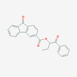 molecular formula C24H18O4 B340024 1-benzoylpropyl 9-oxo-9H-fluorene-3-carboxylate 