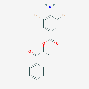 molecular formula C16H13Br2NO3 B340026 1-Oxo-1-phenylpropan-2-yl 4-amino-3,5-dibromobenzoate 