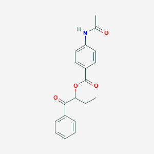 molecular formula C19H19NO4 B340027 1-Benzoylpropyl 4-(acetylamino)benzoate 
