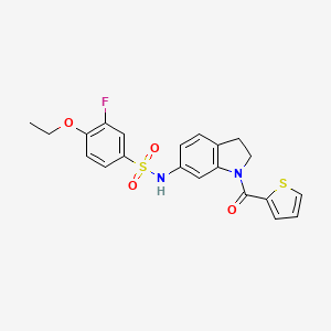 molecular formula C21H19FN2O4S2 B3400277 4-ethoxy-3-fluoro-N-(1-(thiophene-2-carbonyl)indolin-6-yl)benzenesulfonamide CAS No. 1040658-72-7