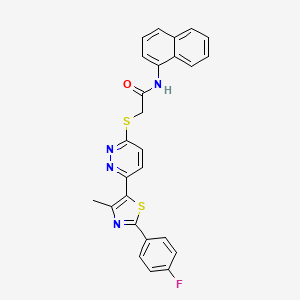 molecular formula C26H19FN4OS2 B3400287 2-((6-(2-(4-fluorophenyl)-4-methylthiazol-5-yl)pyridazin-3-yl)thio)-N-(naphthalen-1-yl)acetamide CAS No. 1040658-74-9