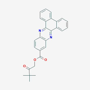 molecular formula C27H22N2O3 B340030 3,3-Dimethyl-2-oxobutyl dibenzo[a,c]phenazine-11-carboxylate 