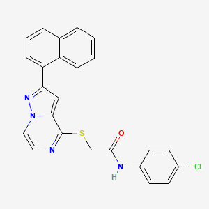 molecular formula C24H17ClN4OS B3400308 N-(4-chlorophenyl)-2-{[2-(naphthalen-1-yl)pyrazolo[1,5-a]pyrazin-4-yl]sulfanyl}acetamide CAS No. 1040658-85-2