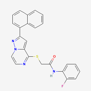 molecular formula C24H17FN4OS B3400316 N-(2-fluorophenyl)-2-{[2-(naphthalen-1-yl)pyrazolo[1,5-a]pyrazin-4-yl]sulfanyl}acetamide CAS No. 1040658-90-9