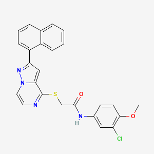 N-(3-chloro-4-methoxyphenyl)-2-{[2-(naphthalen-1-yl)pyrazolo[1,5-a]pyrazin-4-yl]sulfanyl}acetamide
