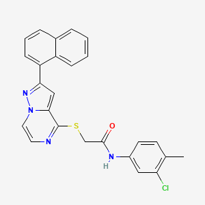 N-(3-chloro-4-methylphenyl)-2-{[2-(naphthalen-1-yl)pyrazolo[1,5-a]pyrazin-4-yl]sulfanyl}acetamide